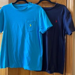 Polo Ralph Lauren.  Boys size small (turquoise) and medium (navy)